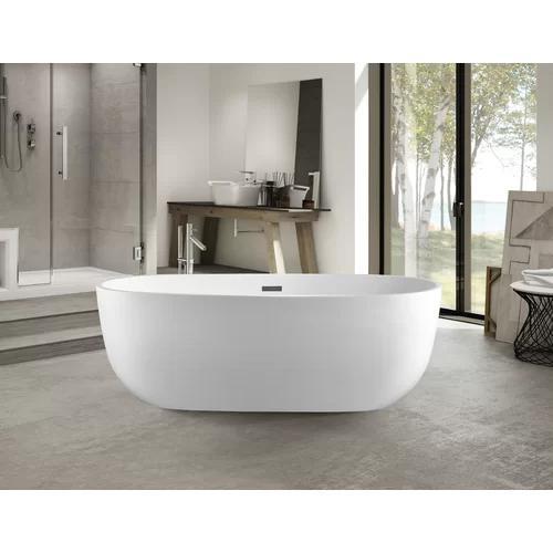 VA6906-L Acrylic 67" x 32" Freestanding Soaking Bathtub
