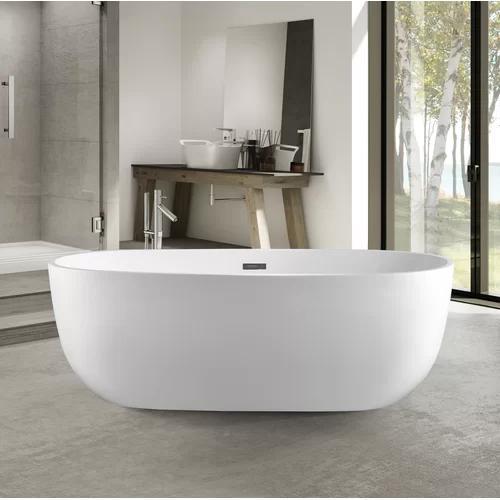 VA6906-S Acrylic 59" x 29" Freestanding Soaking Bathtub