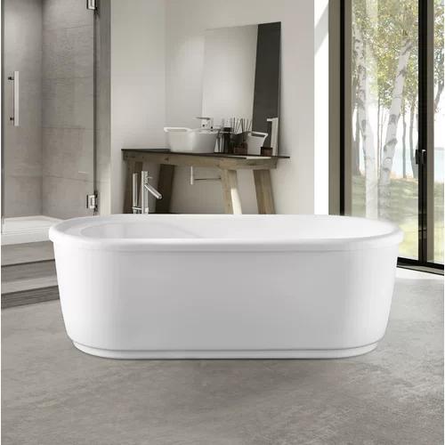 VA6909-L Acrylic 67" x 32" Freestanding Soaking Bathtub