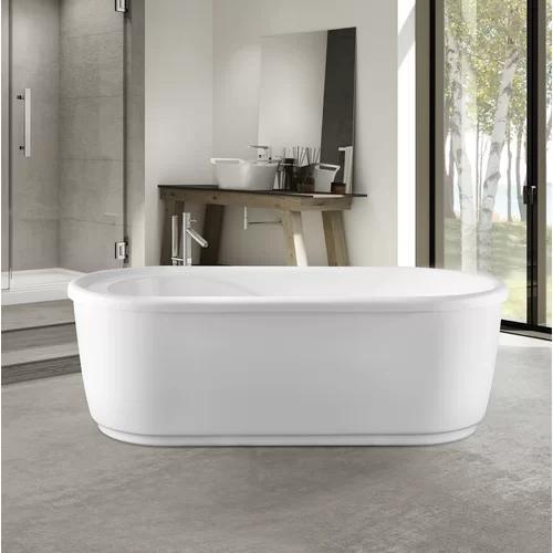 VA6909-S Acrylic 59" x 30" Freestanding Soaking Bathtub