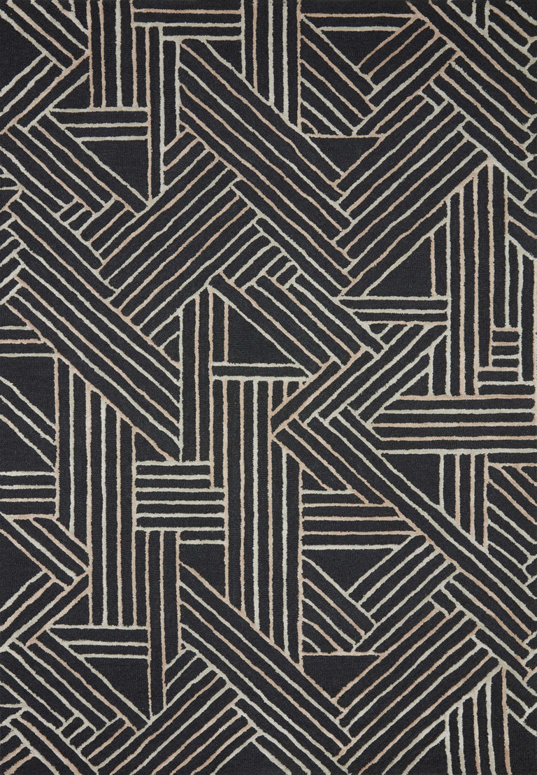Loloi Rugs Verve Collection Rug in Charcoal, Neutral - 9'3" x 13'