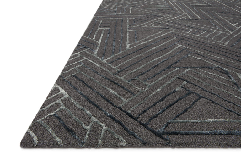 Loloi Rugs Verve Collection Rug in Graphite, Ocean - 9'3" x 13'