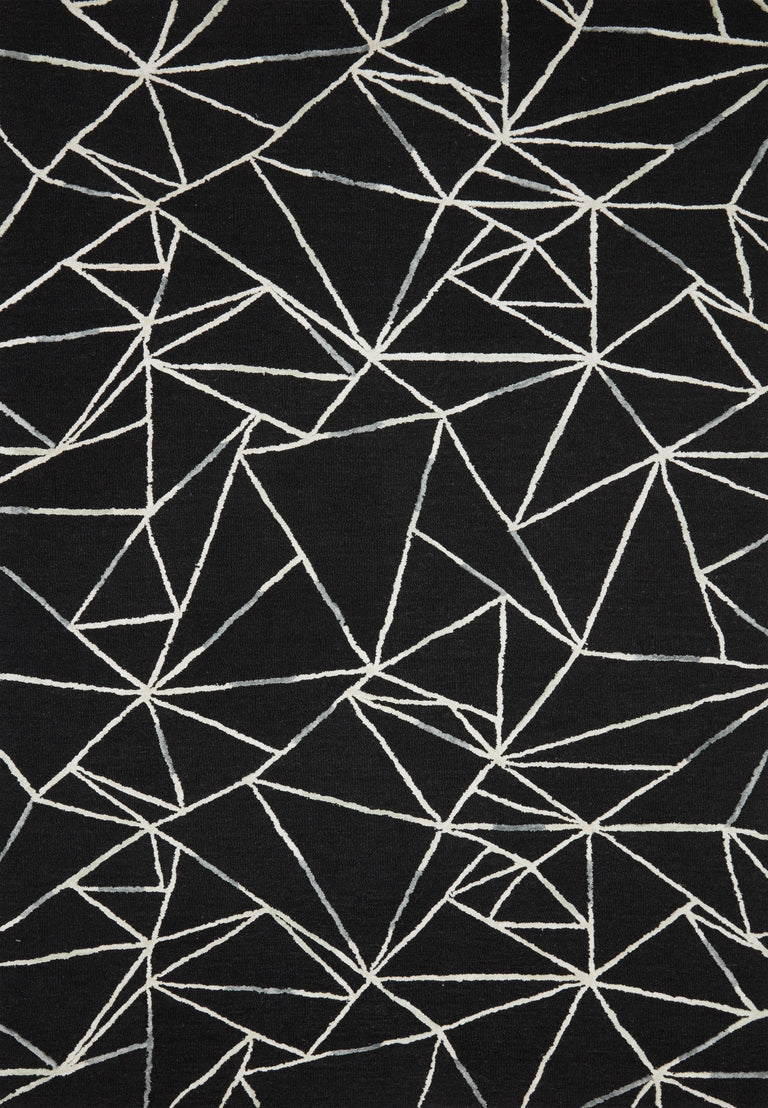 Loloi Rugs Verve Collection Rug in Black, Ivory - 9'3" x 13'