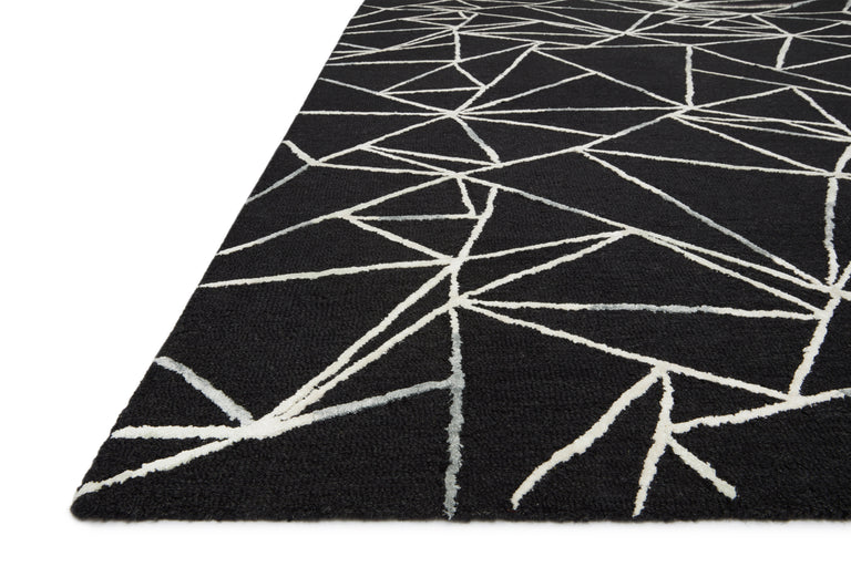 Loloi Rugs Verve Collection Rug in Black, Ivory - 9'3" x 13'