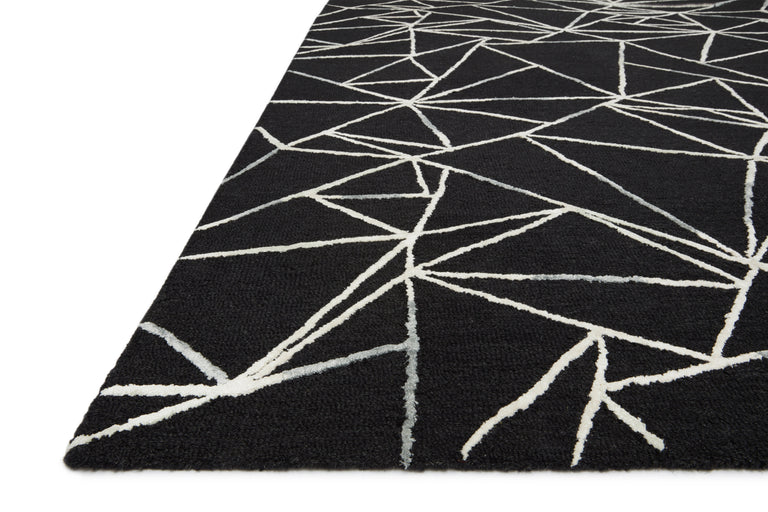 Loloi Rugs Verve Collection Rug in Black, Ivory - 7'9" x 9'9"