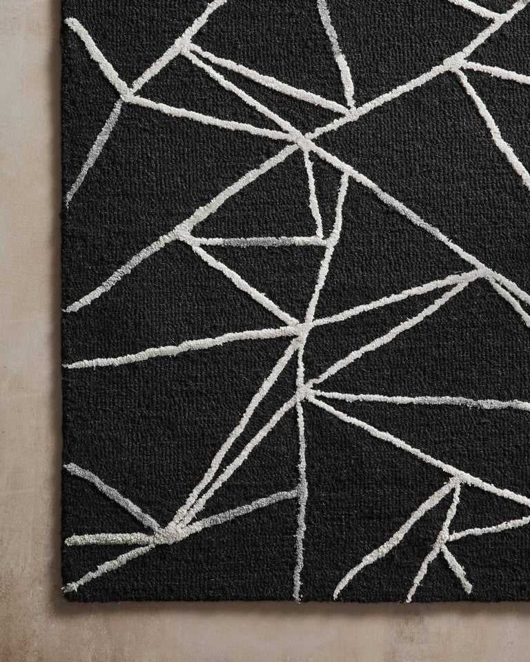 Loloi Rugs Verve Collection Rug in Black, Ivory - 9'3" x 13'