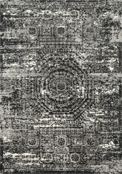 Loloi Rugs Viera Collection Rug in Graphite, Black - 7'7" x 10'6"