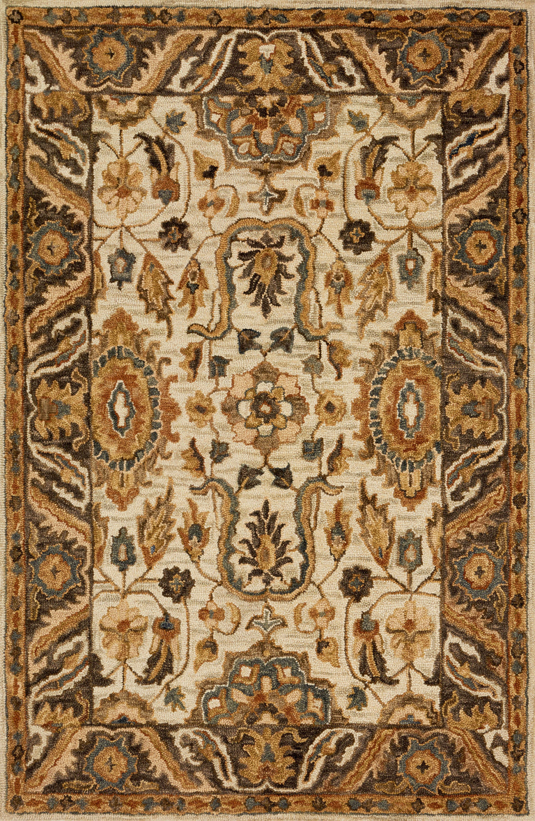 Loloi Rugs Victoria Collection Rug in Ivory, Dk Taupe - 7'9" x 9'9"