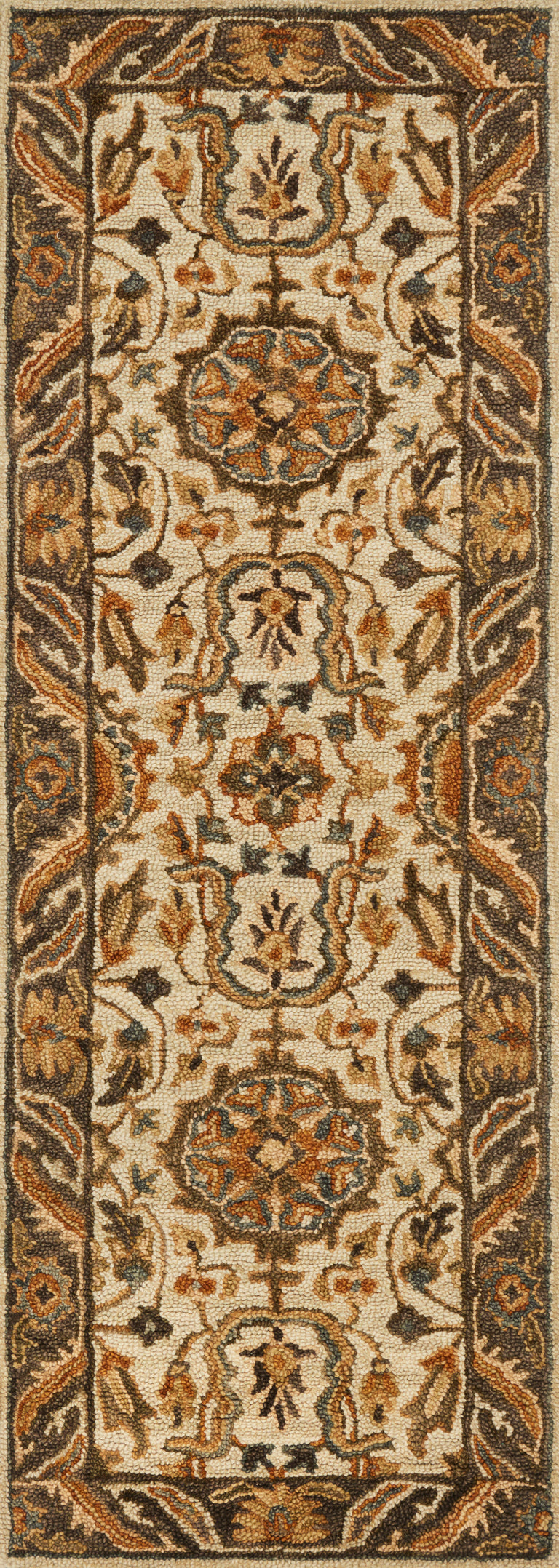 Loloi Rugs Victoria Collection Rug in Ivory, Dk Taupe - 9'3" x 13'
