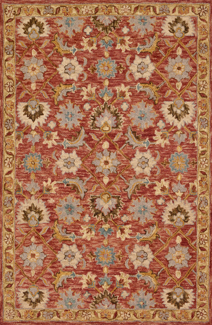 Loloi Rugs Victoria Collection Rug in Terracotta, Gold - 9'3" x 13'