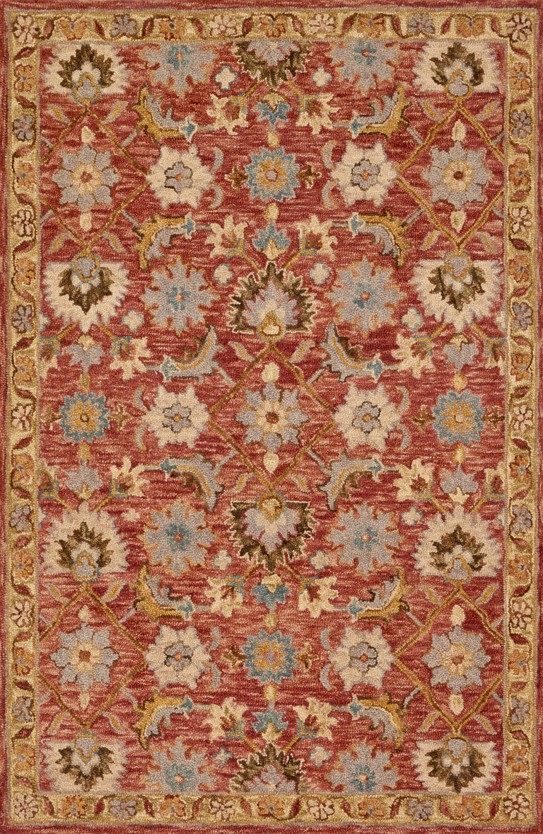 Loloi Rugs Victoria Collection Rug in Terracotta, Gold - 7'9" x 9'9"