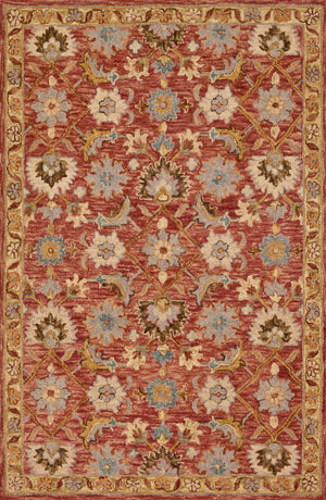 Loloi Rugs Victoria Collection Rug in Terracotta, Gold - 7'9" x 9'9"