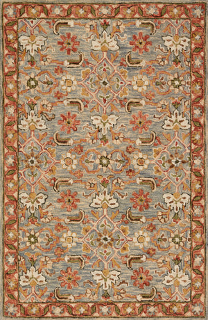 Loloi Rugs Victoria Collection Rug in Slate, Terracotta - 9'3" x 13'