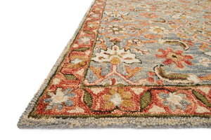 Loloi Rugs Victoria Collection Rug in Slate, Terracotta - 9'3" x 13'