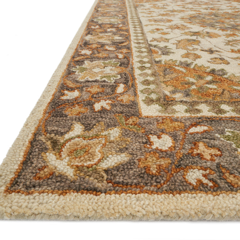 Loloi Rugs Victoria Collection Rug in Ivory, Charcoal - 7'9" x 9'9"