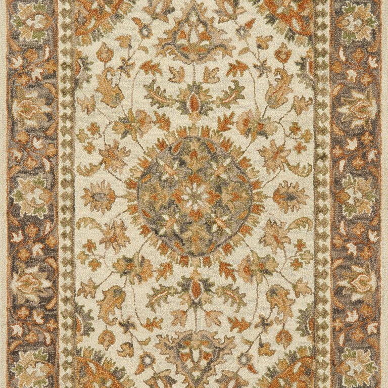 Loloi Rugs Victoria Collection Rug in Ivory, Charcoal - 7'9" x 9'9"