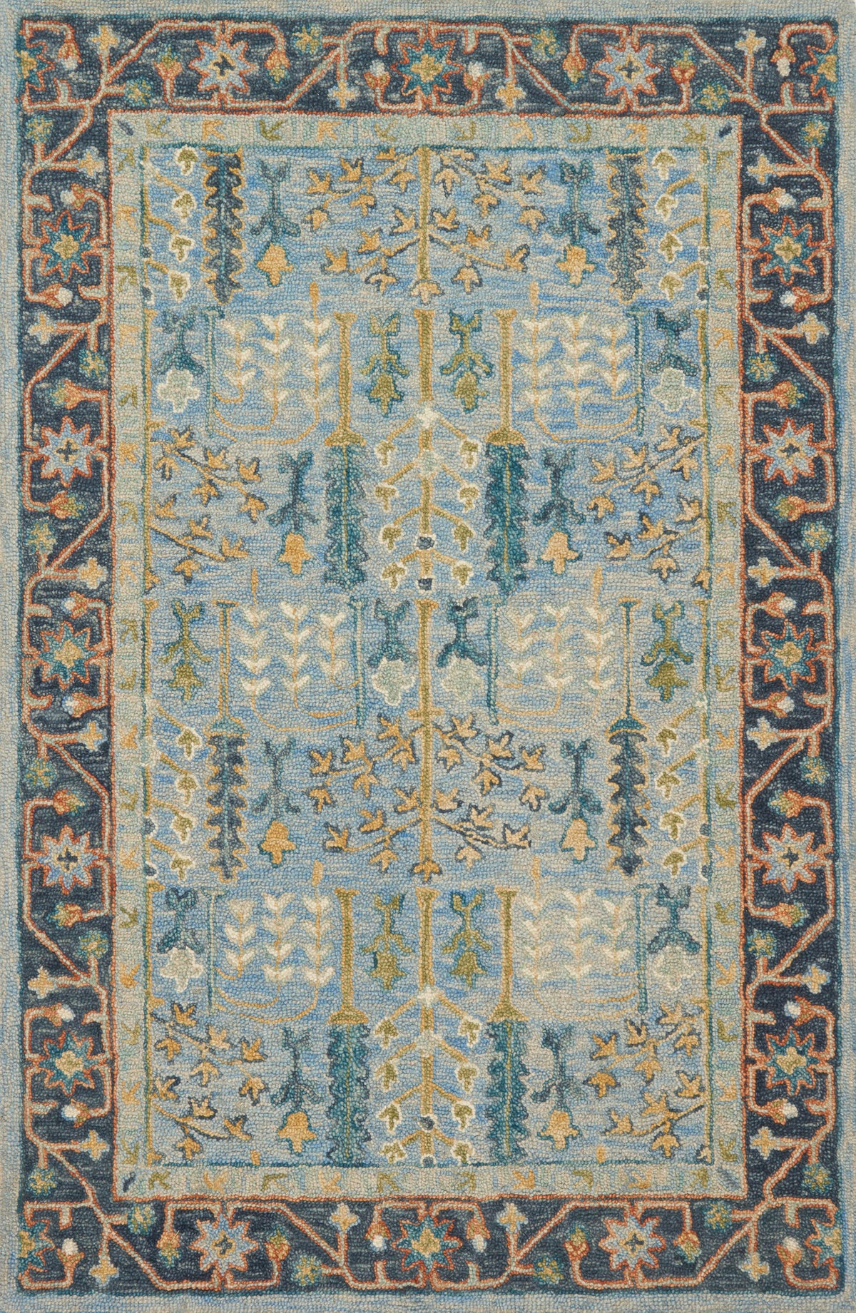 Loloi Rugs Victoria Collection Rug in Lt Blue, Dk Blue 9'3" x 13