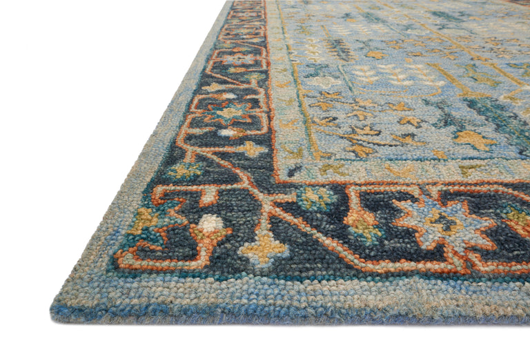 Loloi Rugs Victoria Collection Rug in Lt Blue, Dk Blue - 9'3" x 13'
