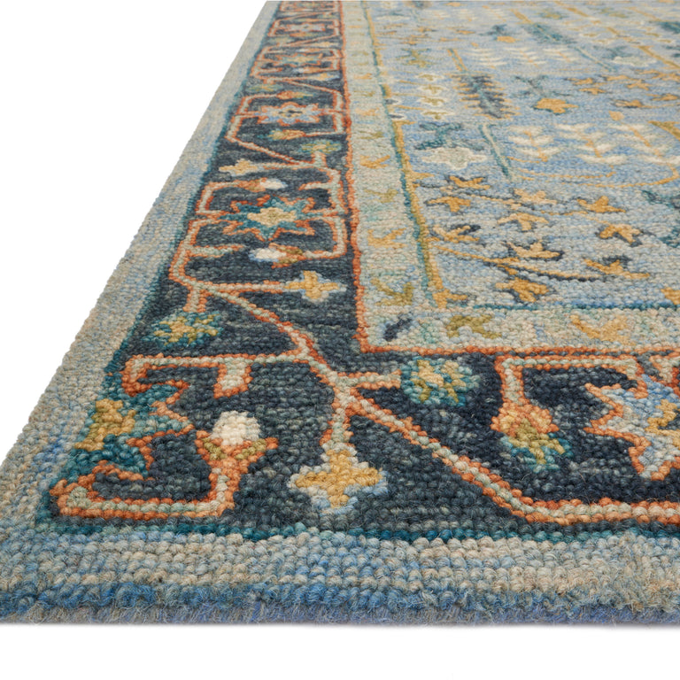 Loloi Rugs Victoria Collection Rug in Lt Blue, Dk Blue - 7'9" x 9'9"