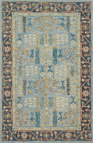Loloi Rugs Victoria Collection Rug in Lt Blue, Dk Blue - 7'9" x 9'9"