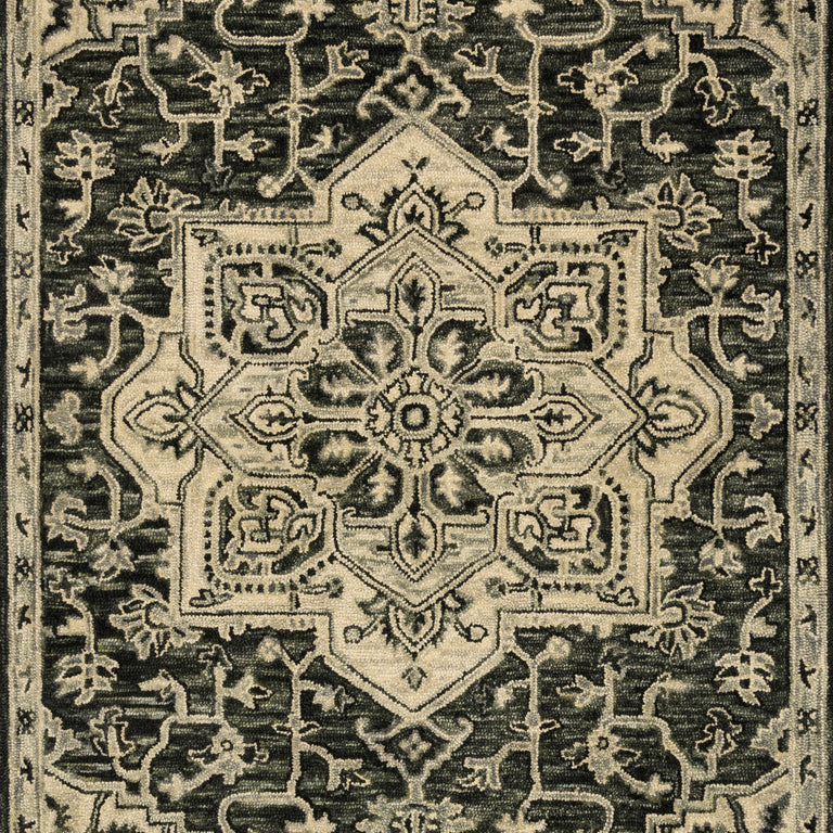 Loloi Rugs Victoria Collection Rug in Charcoal, Lt Grey - 7'9" x 9'9"