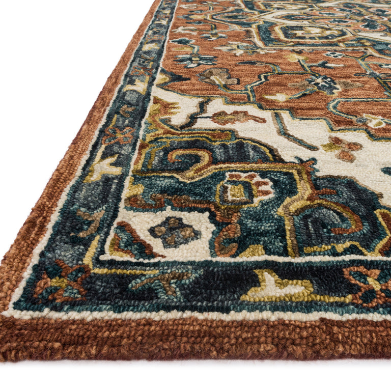 Loloi Rugs Victoria Collection Rug in Rust, Ivory - 7'9" x 9'9"