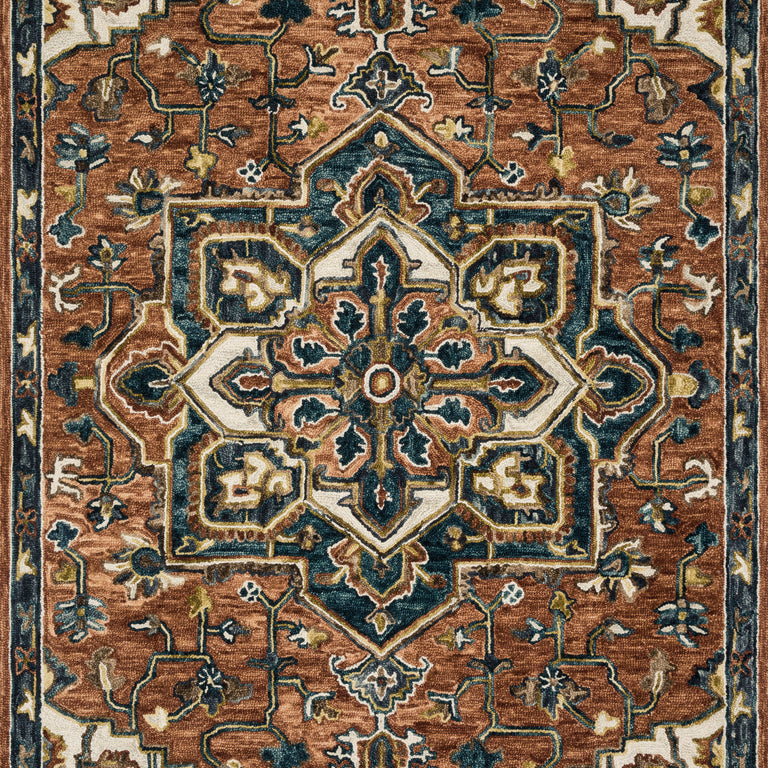 Loloi Rugs Victoria Collection Rug in Rust, Ivory - 7'9" x 9'9"