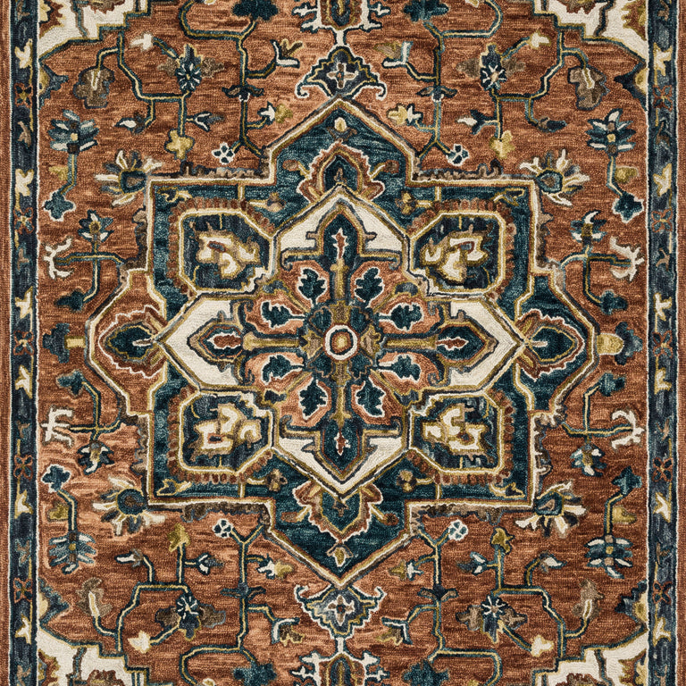 Loloi Rugs Victoria Collection Rug in Rust, Ivory - 7'9" x 9'9"