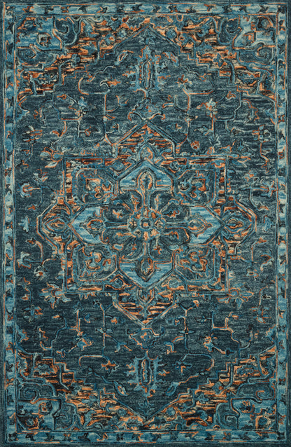 Loloi Rugs Victoria Collection Rug in Teal, Multi - 7'9" x 9'9"