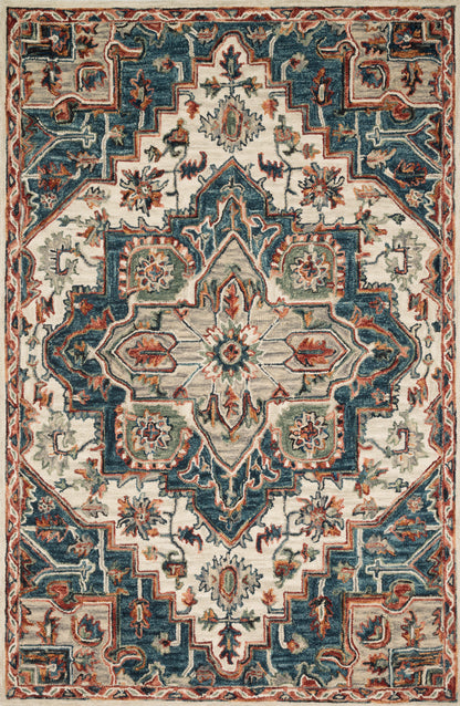 Loloi Rugs Victoria Collection Rug in Blue, Red - 9'3" x 13'