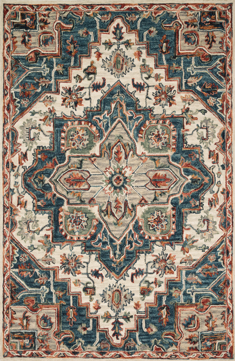 Loloi Rugs Victoria Collection Rug in Blue, Red - 7'9" x 9'9"