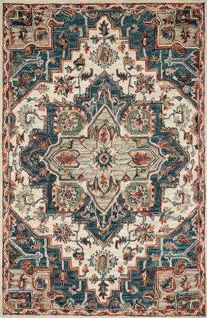 Loloi Rugs Victoria Collection Rug in Blue, Red - 7'9" x 9'9"