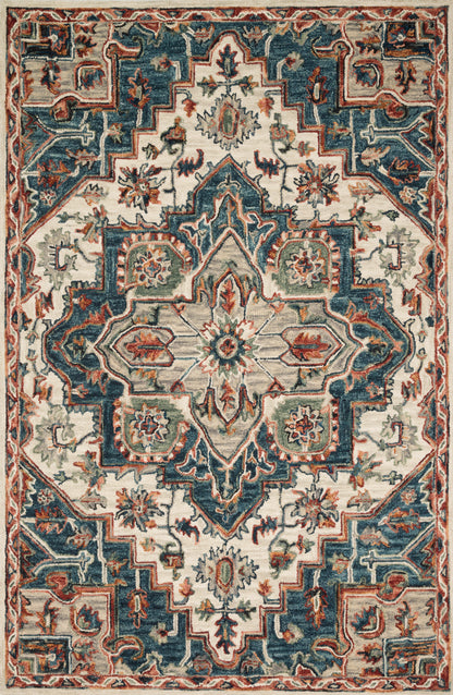 Loloi Rugs Victoria Collection Rug in Blue, Red - 7'9" x 9'9"