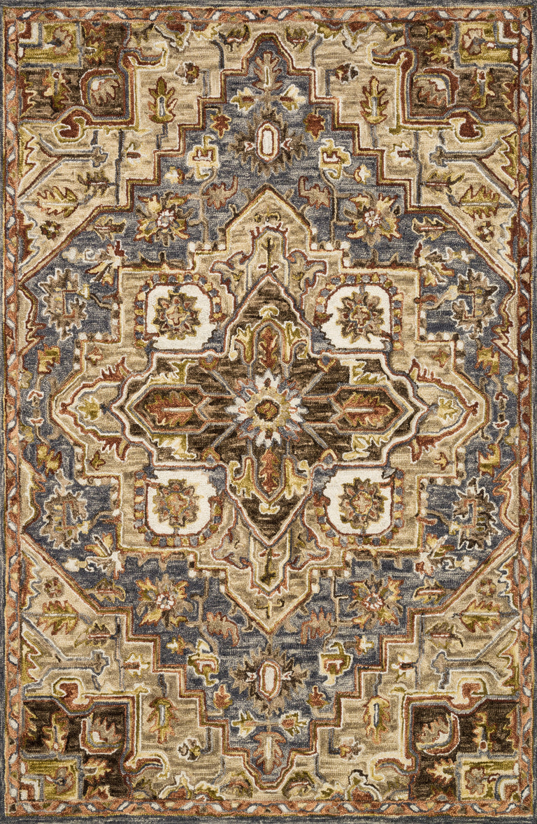 Loloi Rugs Victoria Collection Rug in Smoke, Sand - 9'3" x 13'