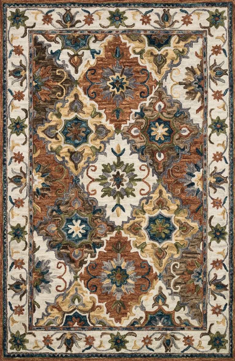 Loloi Rugs Victoria Collection Rug in Multi, Ivory - 9'3" x 13'