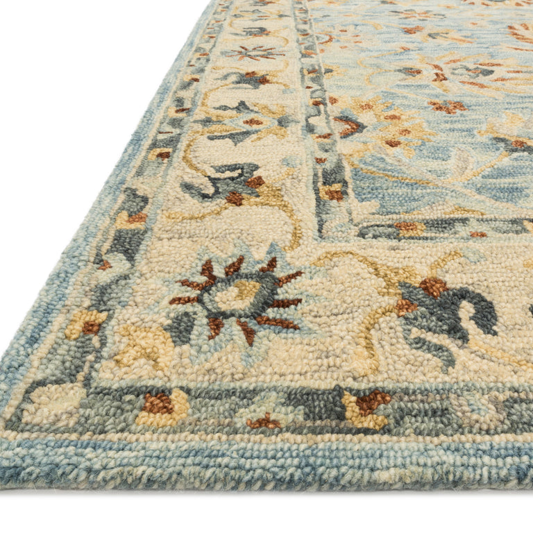 Loloi Rugs Victoria Collection Rug in Lt. Blue, Natural - 7'9" x 9'9"