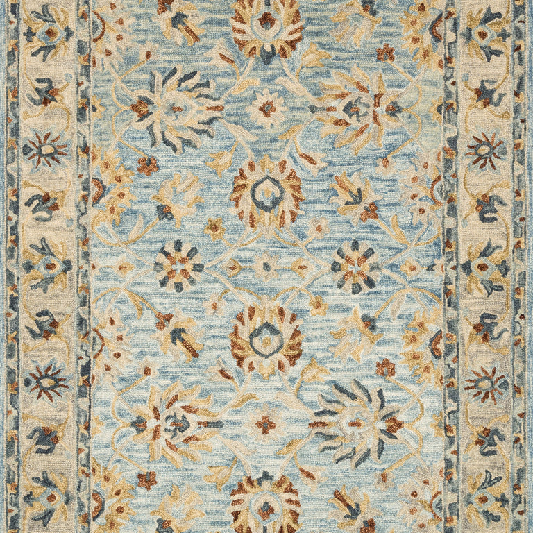 Loloi Rugs Victoria Collection Rug in Lt. Blue, Natural - 7'9" x 9'9"