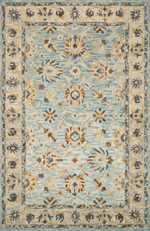 Loloi Rugs Victoria Collection Rug in Lt. Blue, Natural - 7'9" x 9'9"