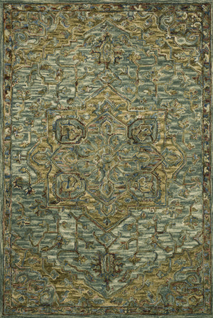 Loloi Rugs Victoria Collection Rug in Dark Green, Tobacco - 7'9" x 9'9"