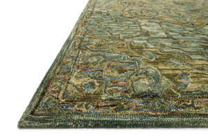Loloi Rugs Victoria Collection Rug in Dark Green, Tobacco - 9'3" x 13'