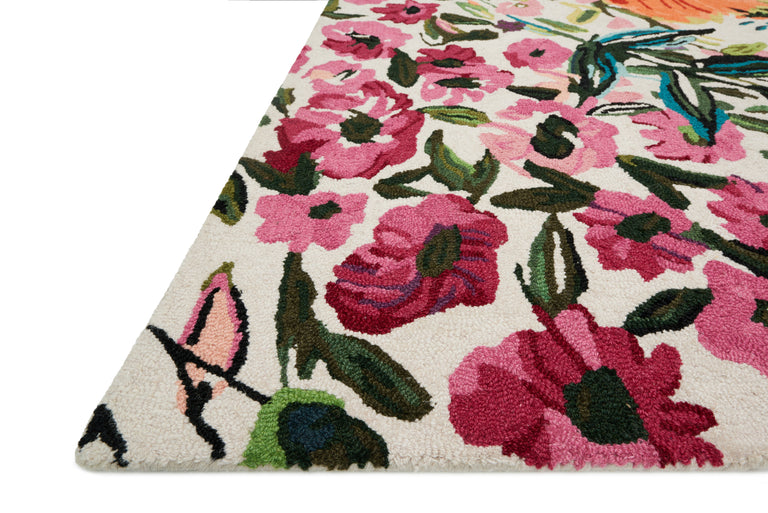 Loloi Rugs Wild Bloom Collection Rug in Ivory, Multi - 5' x 7'6"
