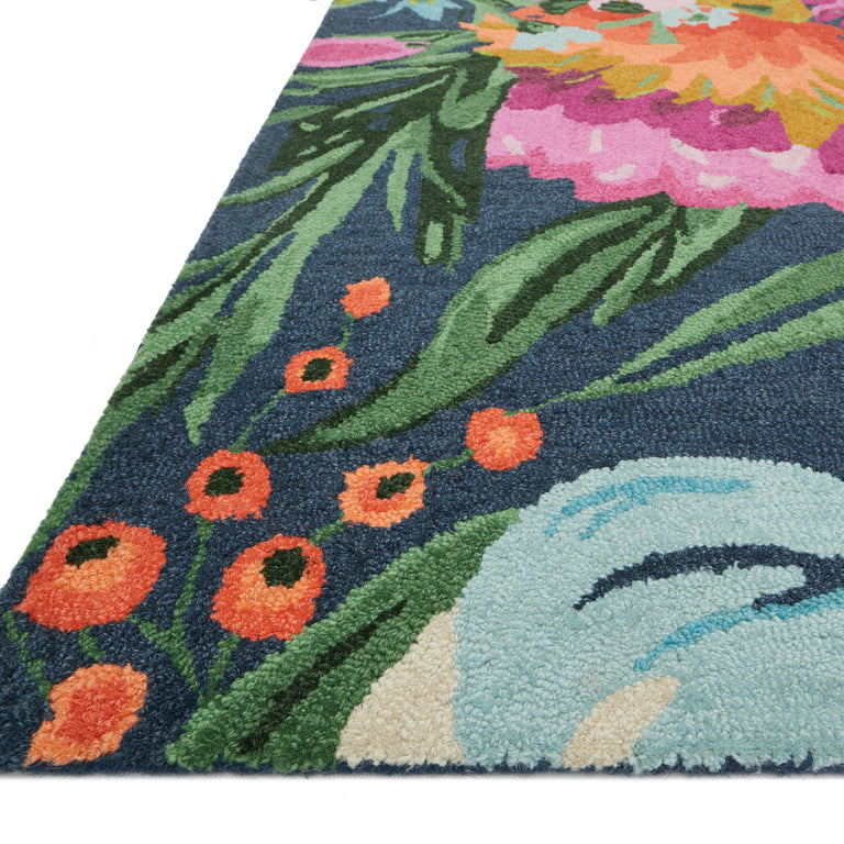 Loloi Rugs Wild Bloom Collection Rug in Midnight, Plum - 5' x 7'6"