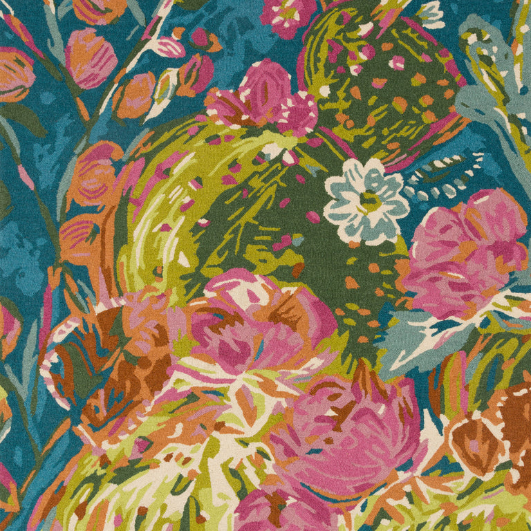 Loloi Rugs Wild Bloom Collection Rug in Ocean, Multi - 5' x 7'6"