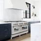 ZLINE 60 in. Professional Gas Burner, 7.6 cu. ft. Electric Oven in DuraSnow® Stainless and Brass Burner Set, RAS-SN-BR-60