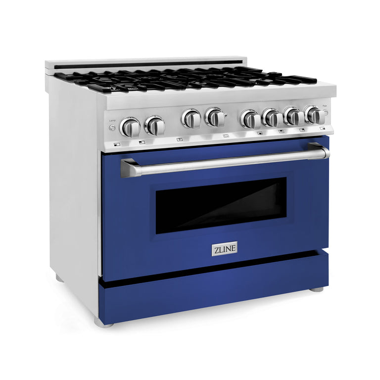 ZLINE 36 in. Professional 6 Gas on Gas Range in Stainless Steel with B