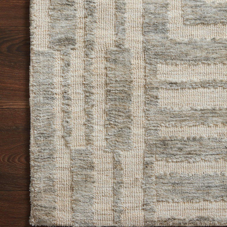 Loloi Rugs Yeshaia Collection Rug in Oatmeal, Silver - 8'6" x 12'