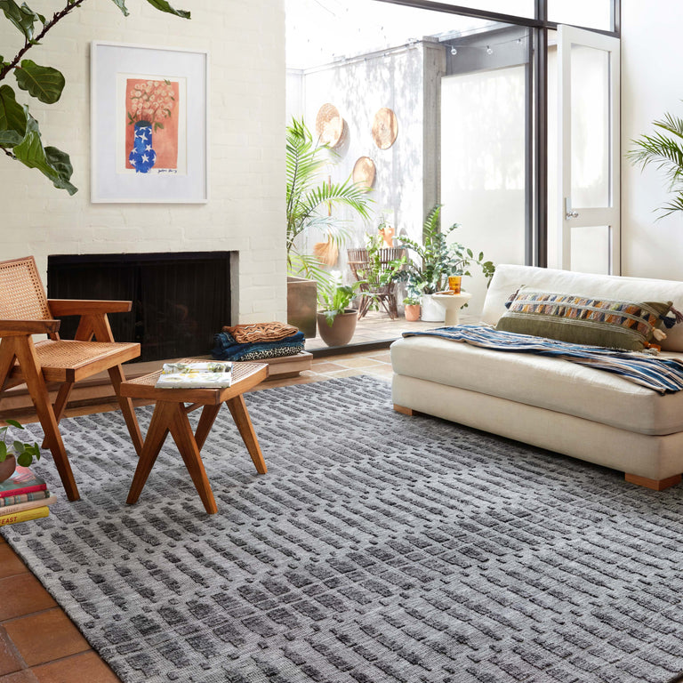 Loloi Rugs Yeshaia Collection Rug in Grey, Charcoal - 9'3" x 13'