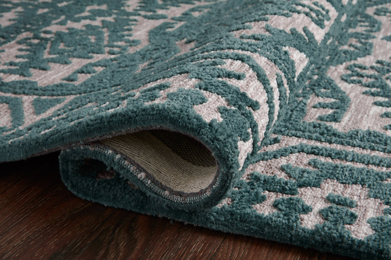 Loloi Rugs Yeshaia Collection Rug in Teal, Dove - 8'6" x 12'