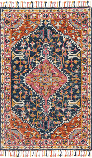 Loloi Rugs Zharah Collection Rug in Navy, Multi - 9'3" x 13'