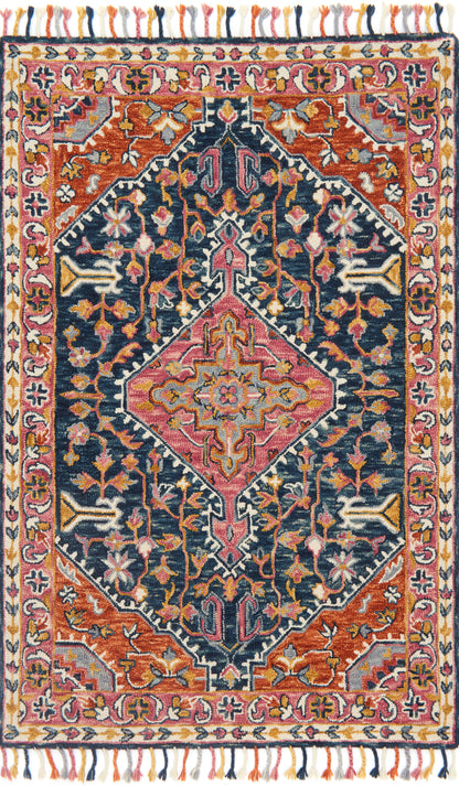 Loloi Rugs Zharah Collection Rug in Navy, Multi - 9'3" x 13'